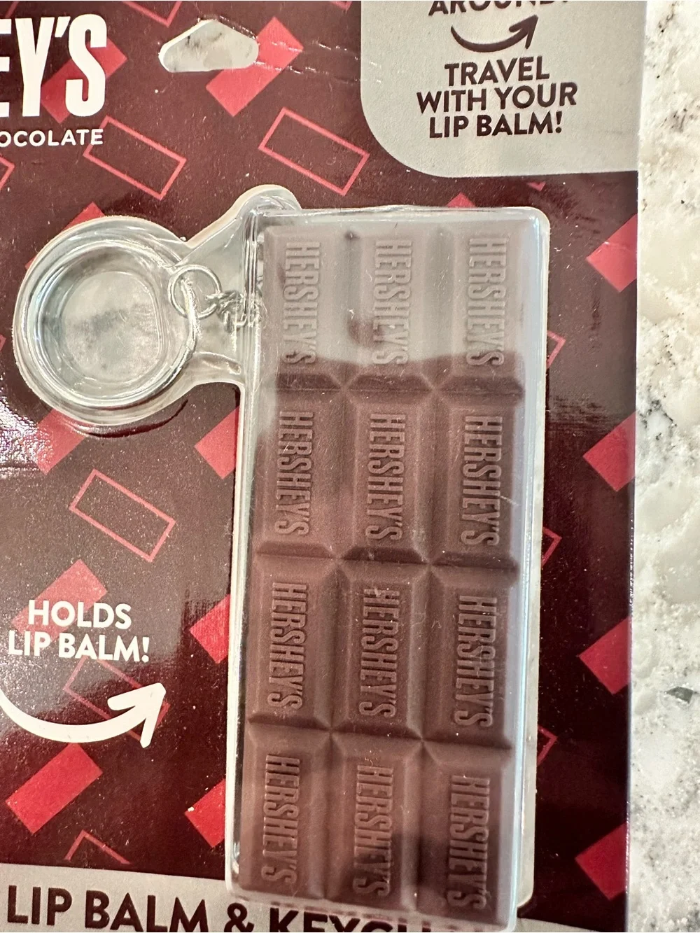 Hershey's Milk Chocolate Flavored Lip Balm & Keychain - Brown